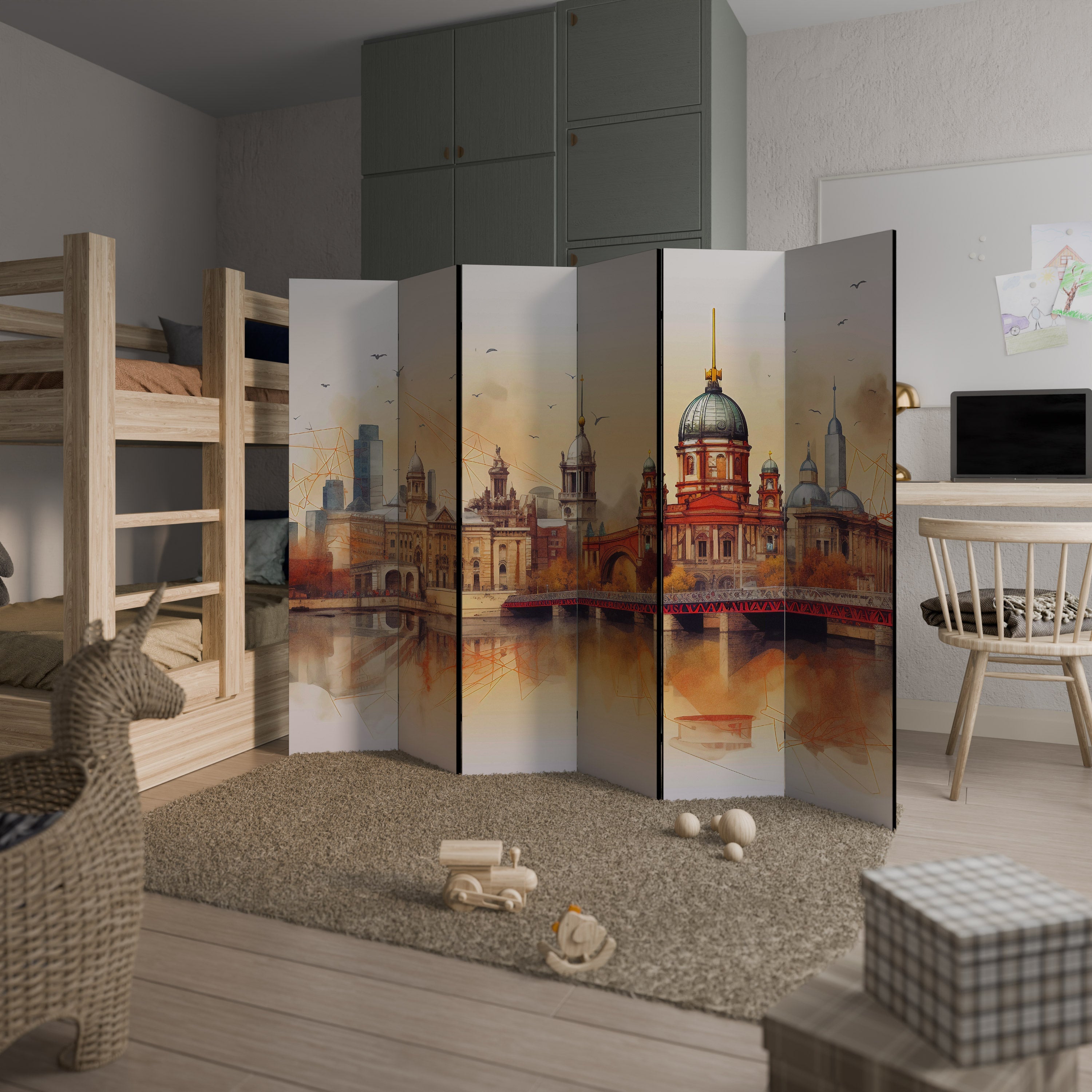 BERLIN SPIRIT Decorative 6-Panel Room Divider