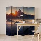 MOUNTAINS AT DAWN Decorative 5-Panel Room Divider