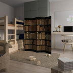 SHELVES OF TIME Decorative 4-Panel Room Divider