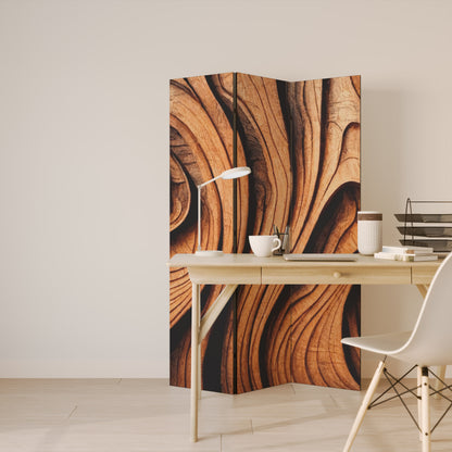 WOODEN WAVES UNFOLDED Biombo de 3 Painéis