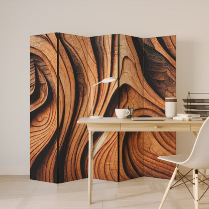 WOODEN WAVES UNFOLDED Biombo de 5 Painéis