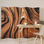 WOODEN WAVES UNFOLDED Decorative 6-Panel Room Divider