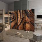 WOODEN WAVES UNFOLDED 6-Panel Room Divider