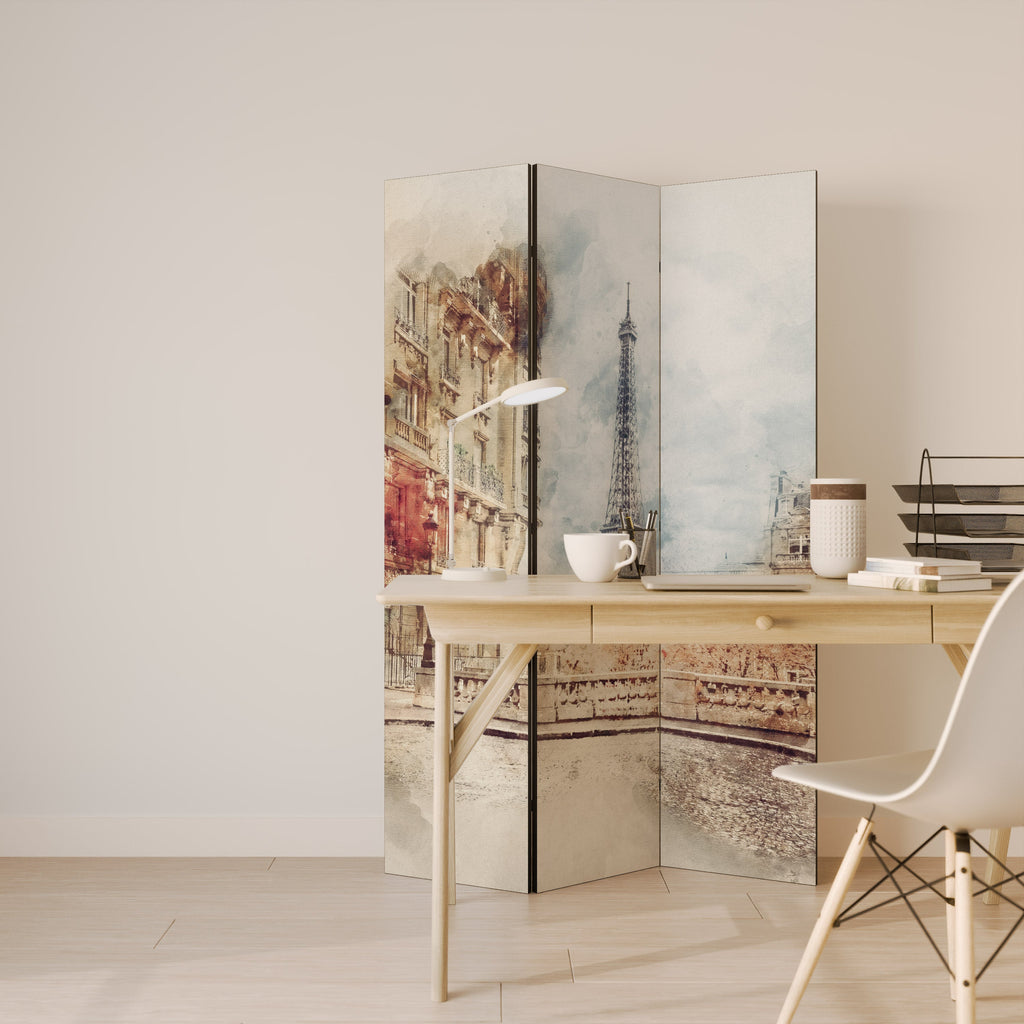 PARISIAN DAYDREAM Biombo Decorativo de 3 Painéis