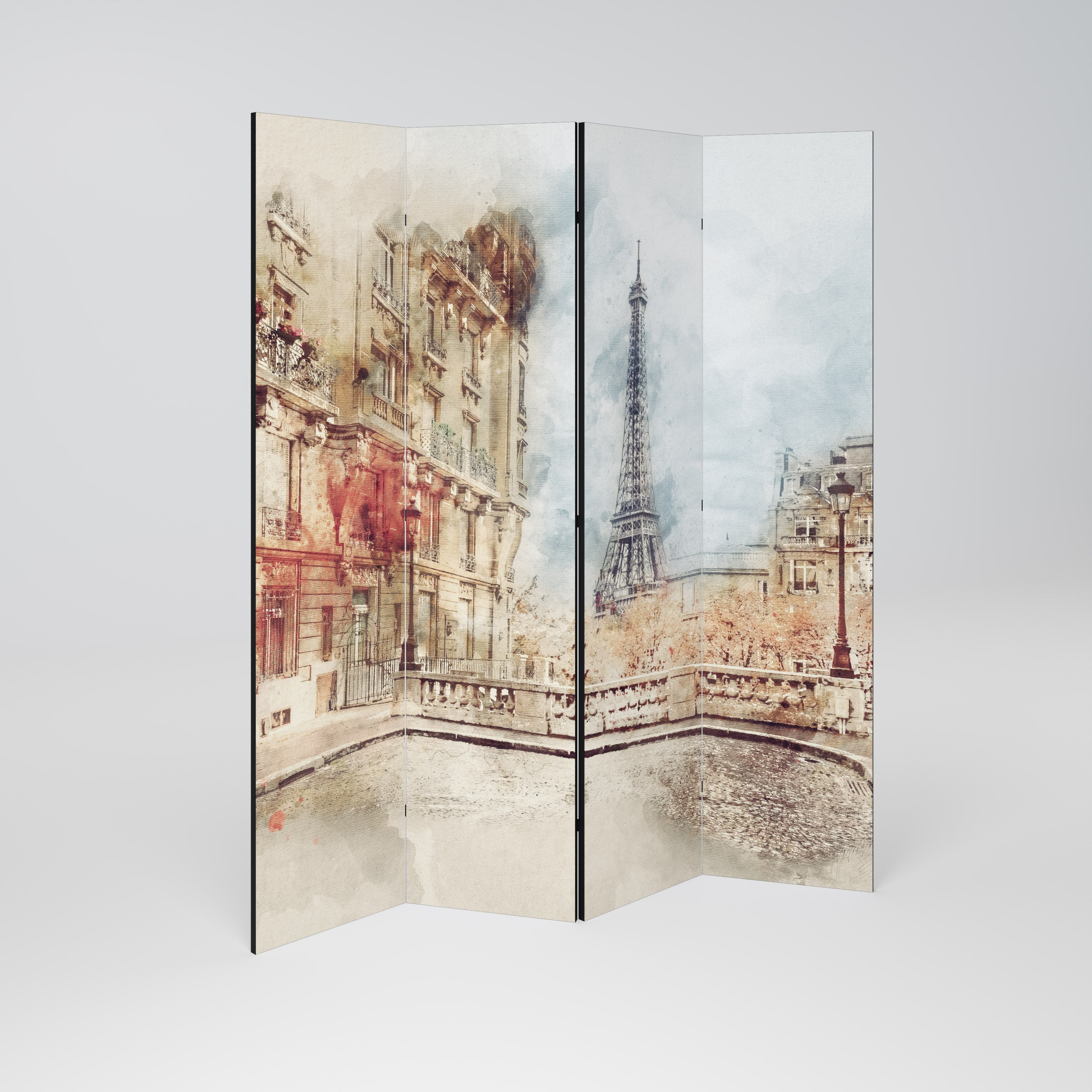PARISIAN DAYDREAM Biombo Decorativo de 4 Painéis