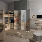 PARISIAN DAYDREAM Biombo Decorativo de 4 Painéis