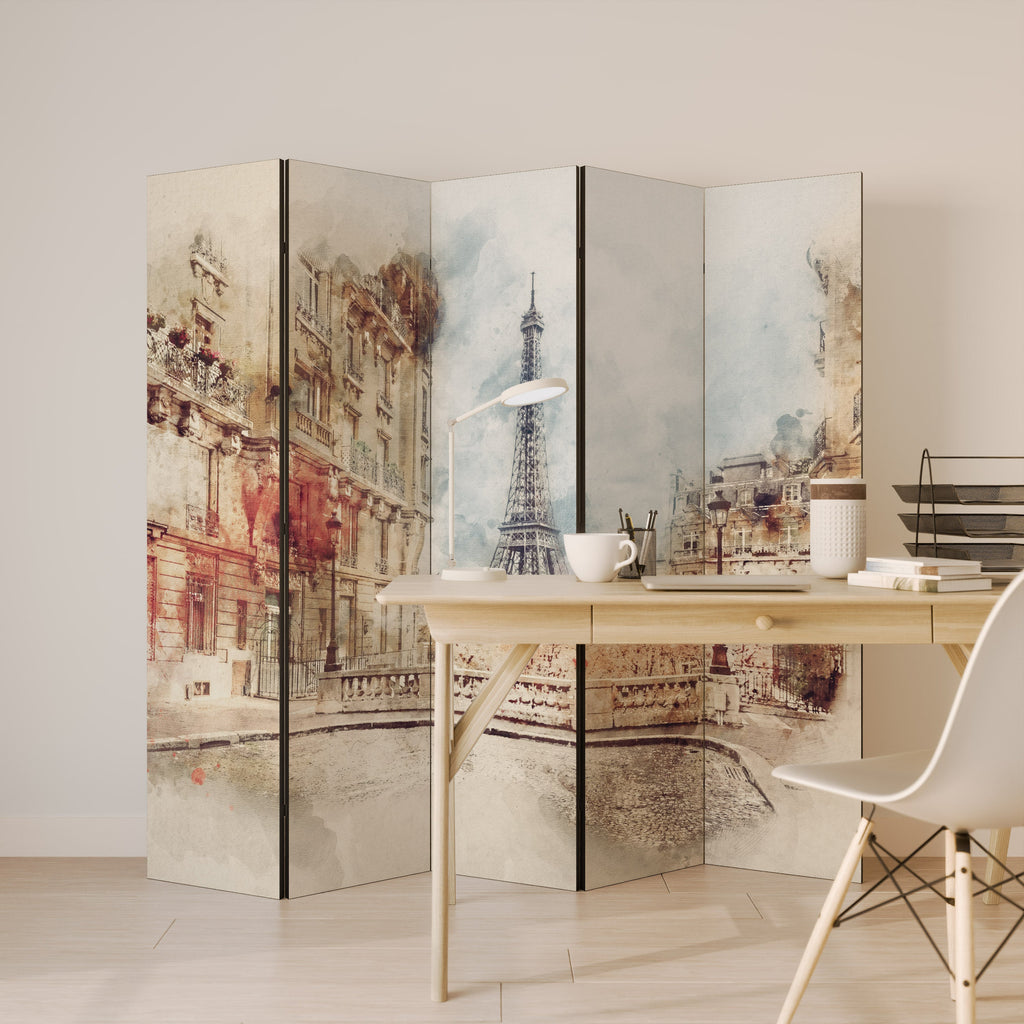 PARISIAN DAYDREAM Decorative 5-Panel Room Divider