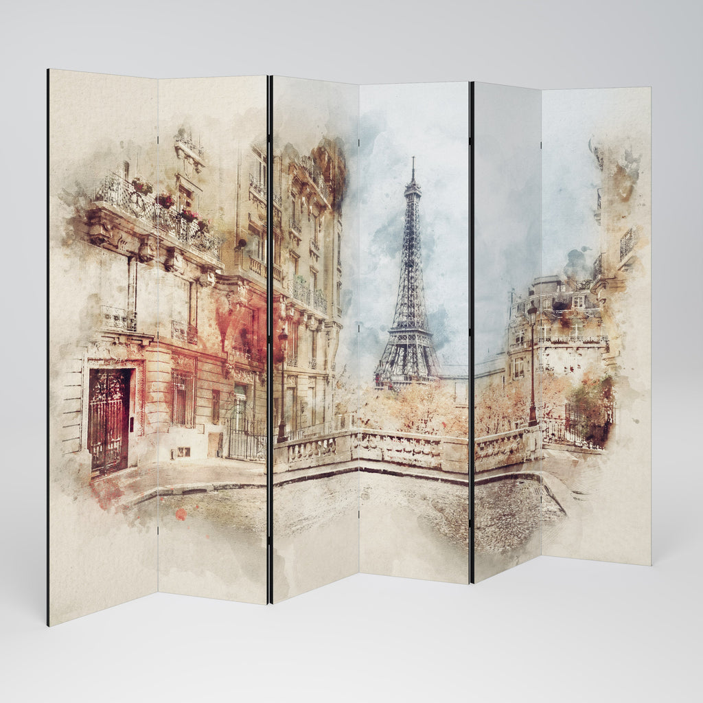 PARISIAN DAYDREAM Biombo Decorativo de 6 Painéis