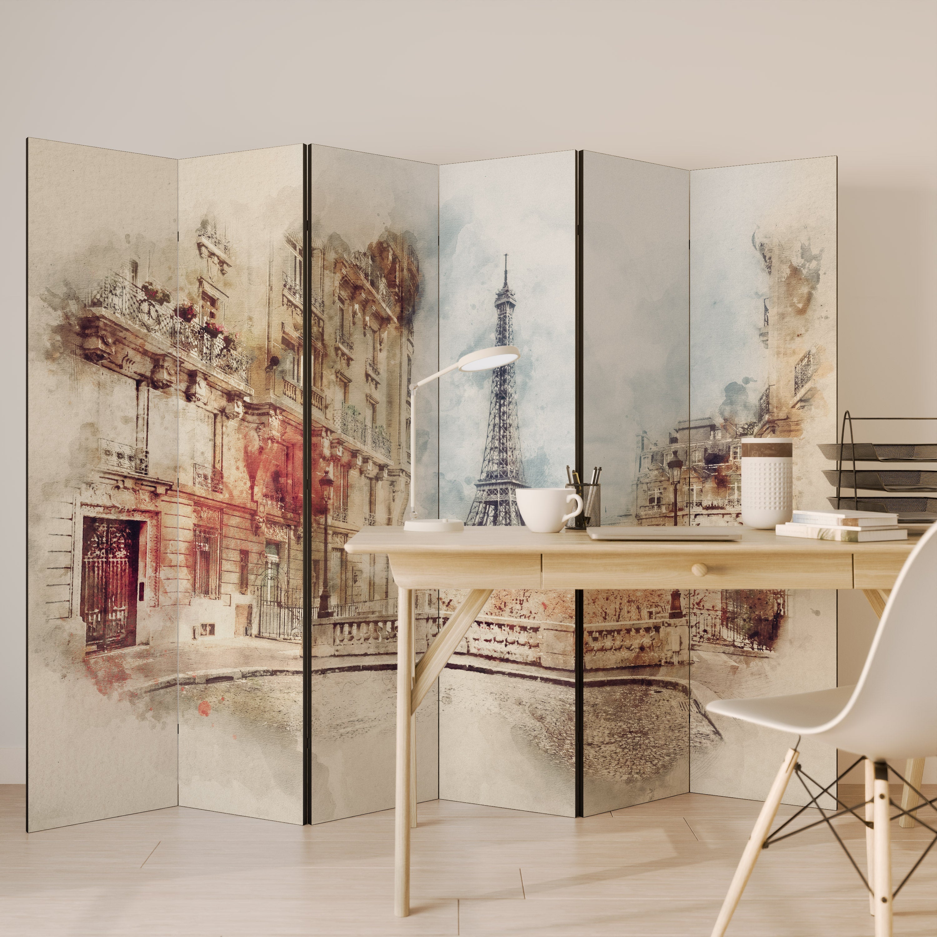 PARISIAN DAYDREAM Decorative 6-Panel Room Divider