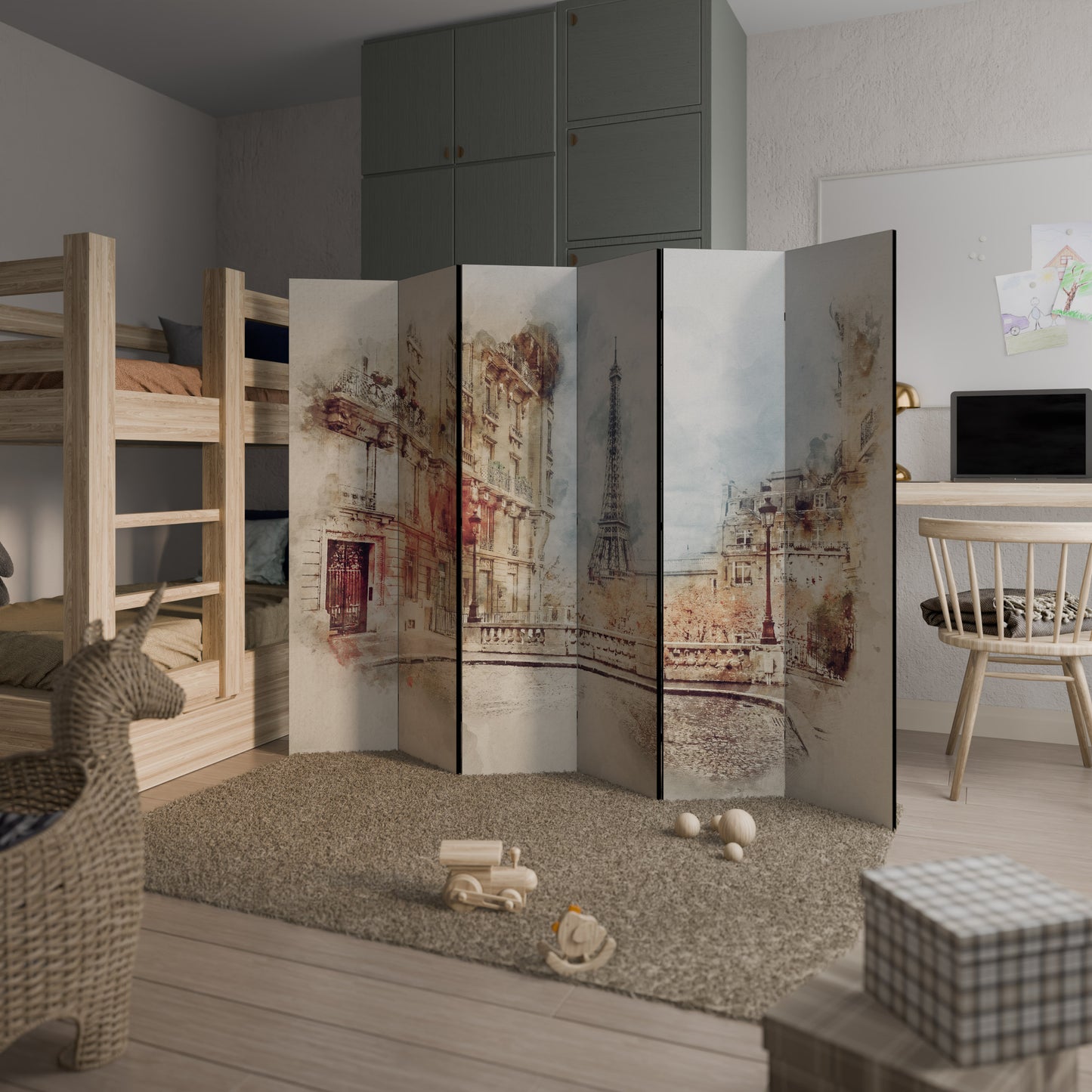 PARISIAN DAYDREAM Biombo de 6 Painéis