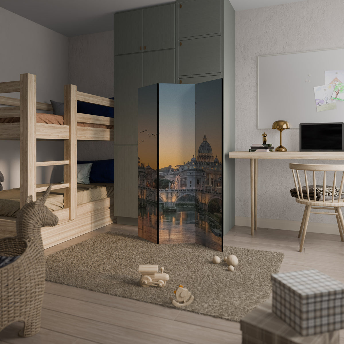 REFLECTIONS OF ROME 3-Panel Room Divider