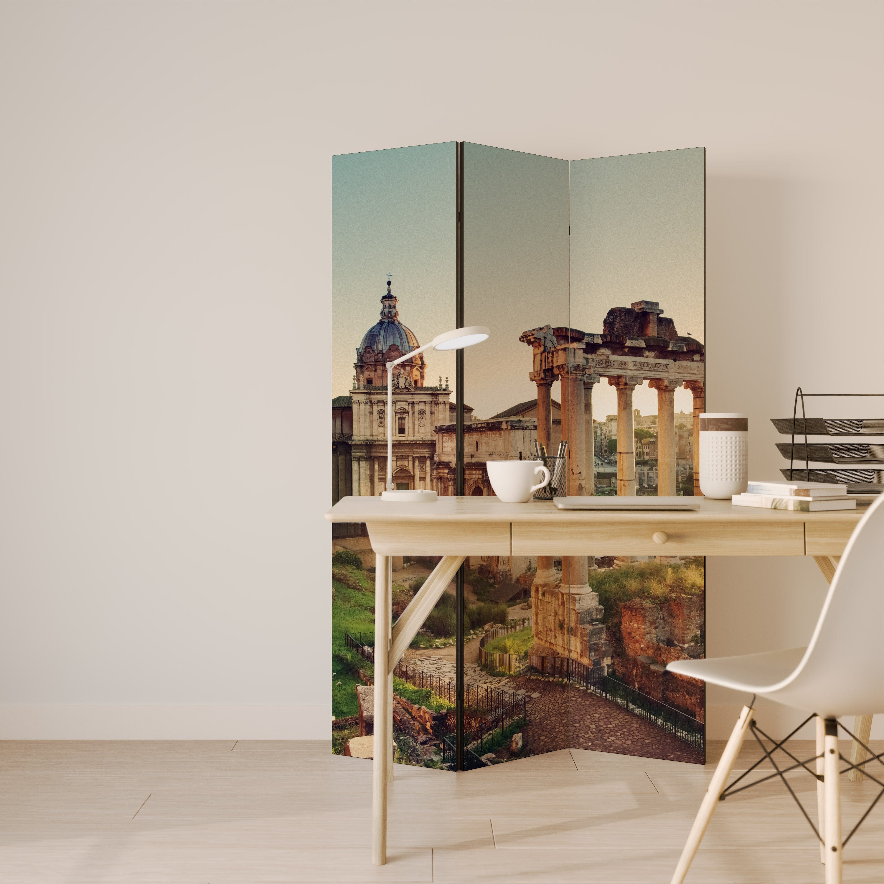 MARVELS OF THE PAST Biombo Decorativo de 3 Painéis