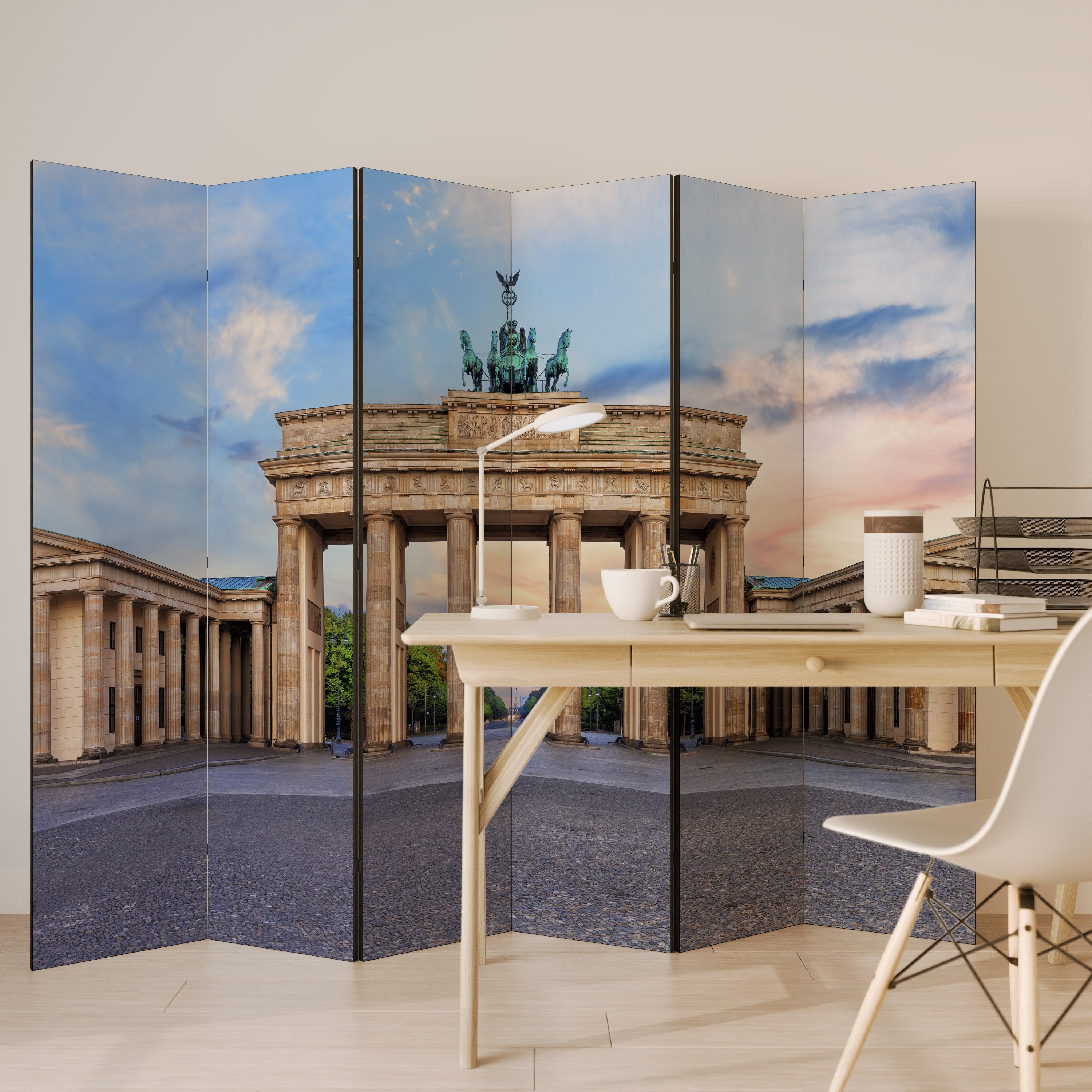 PILLARS OF MEMORY Decorative 6-Panel Room Divider