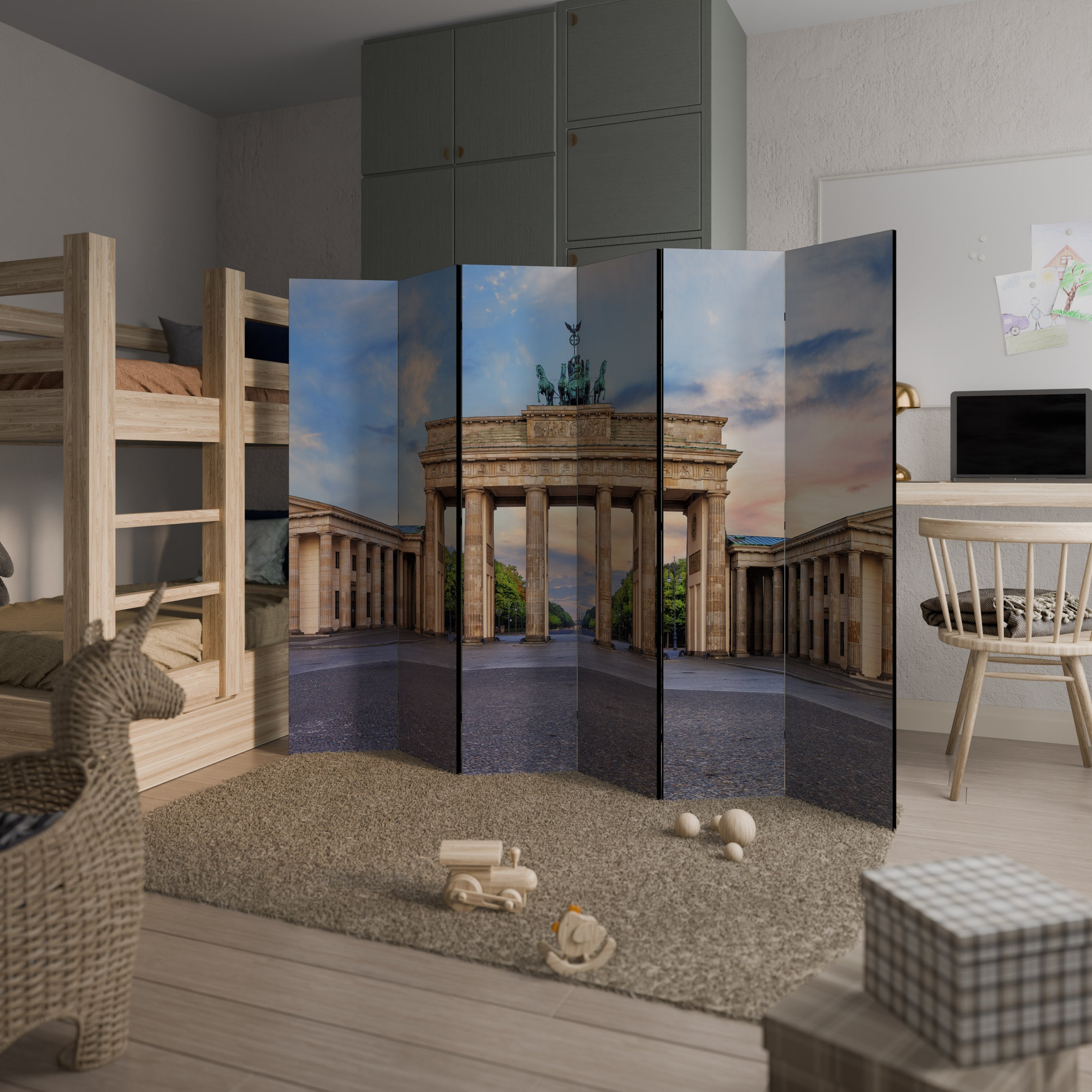 PILLARS OF MEMORY Decorative 6-Panel Room Divider