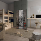 RED LEAVES EMBRACE Biombo Decorativo de 3 Painéis