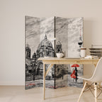 RED LEAVES EMBRACE 4-Panel Room Divider