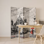 RED LEAVES EMBRACE Biombo Decorativo de 4 Painéis