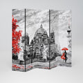 RED LEAVES EMBRACE Decorative 5-Panel Room Divider