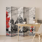 RED LEAVES EMBRACE Decorative 5-Panel Room Divider