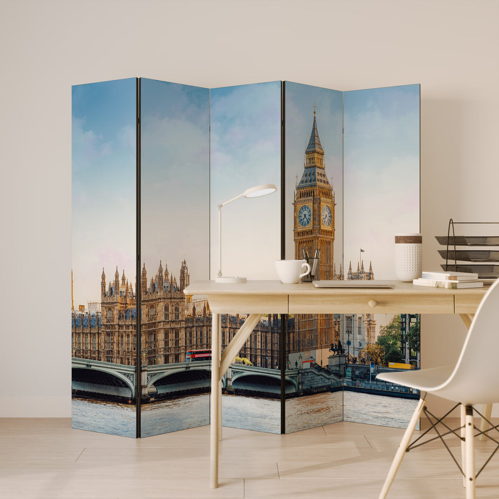 TIMELESS LONDON ELEGANCE Decorative 5-Panel Room Divider