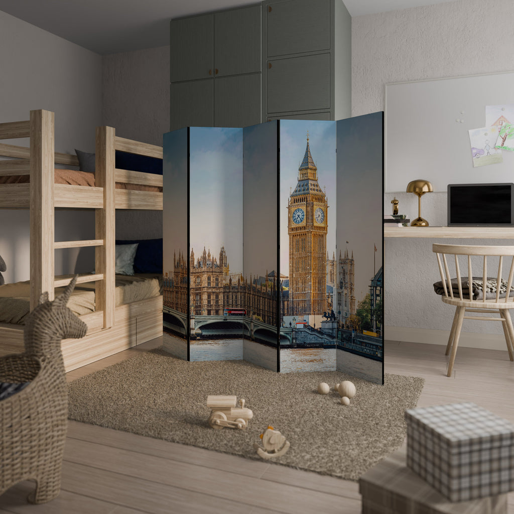 TIMELESS LONDON ELEGANCE Decorative 5-Panel Room Divider