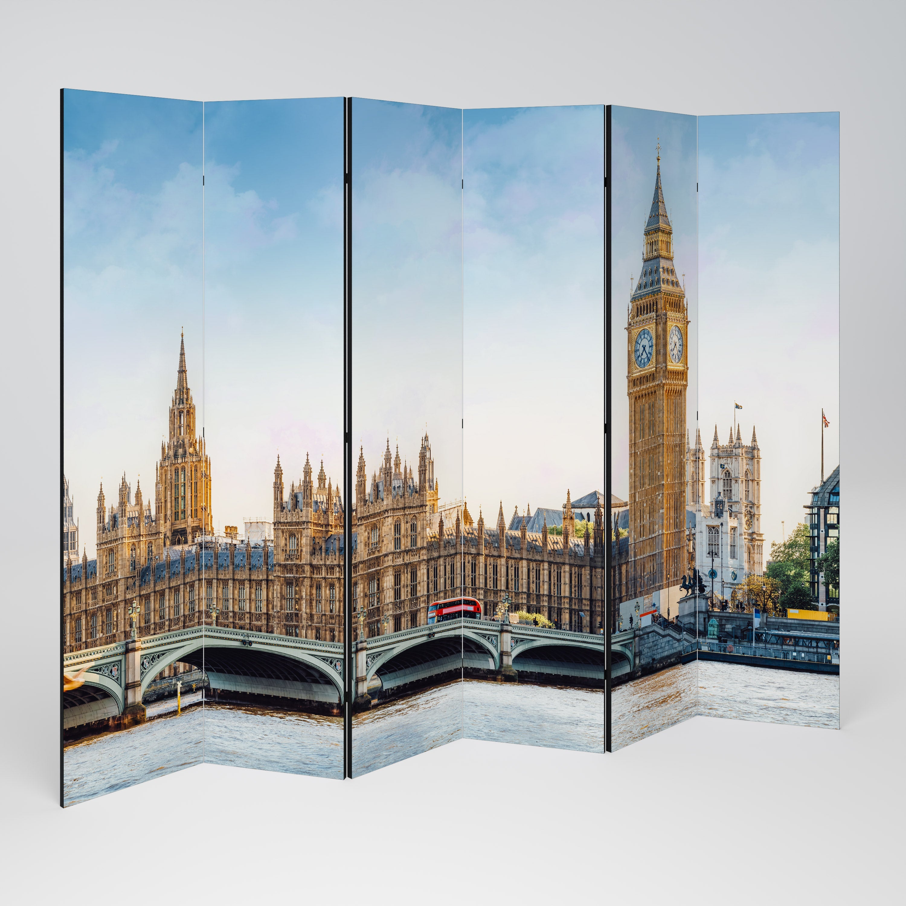 TIMELESS LONDON ELEGANCE Decorative 6-Panel Room Divider