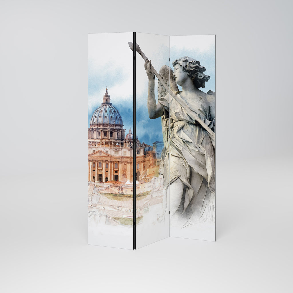 MYSTICAL CITYSCAPE RELIC Biombo Decorativo de 3 Painéis