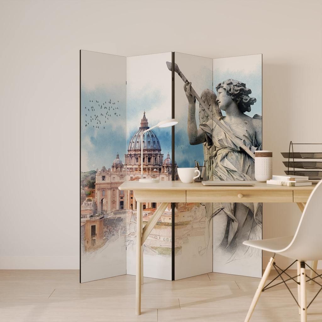 MYSTICAL CITYSCAPE RELIC 4-Panel Room Divider