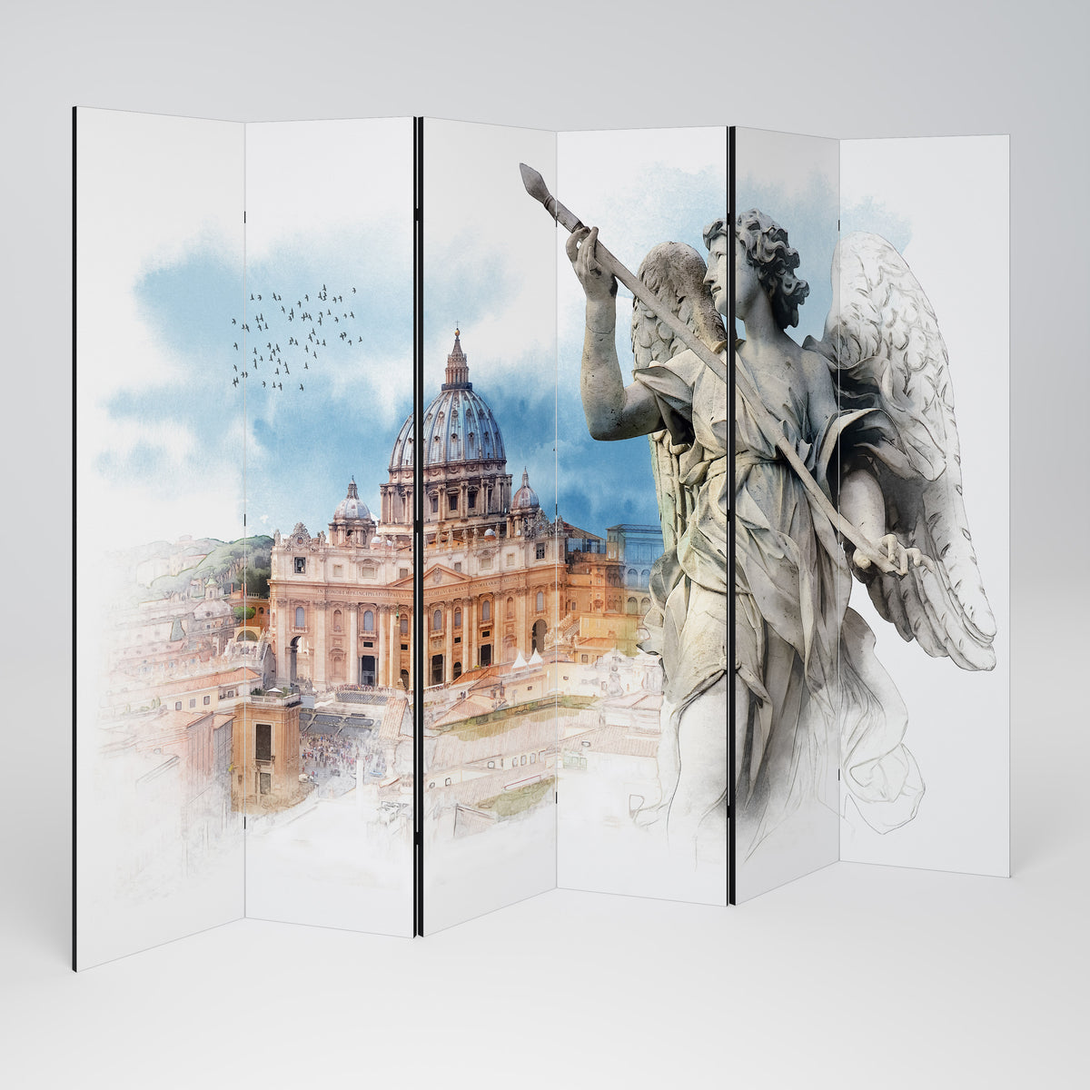 MYSTICAL CITYSCAPE RELIC Biombo de 6 Painéis