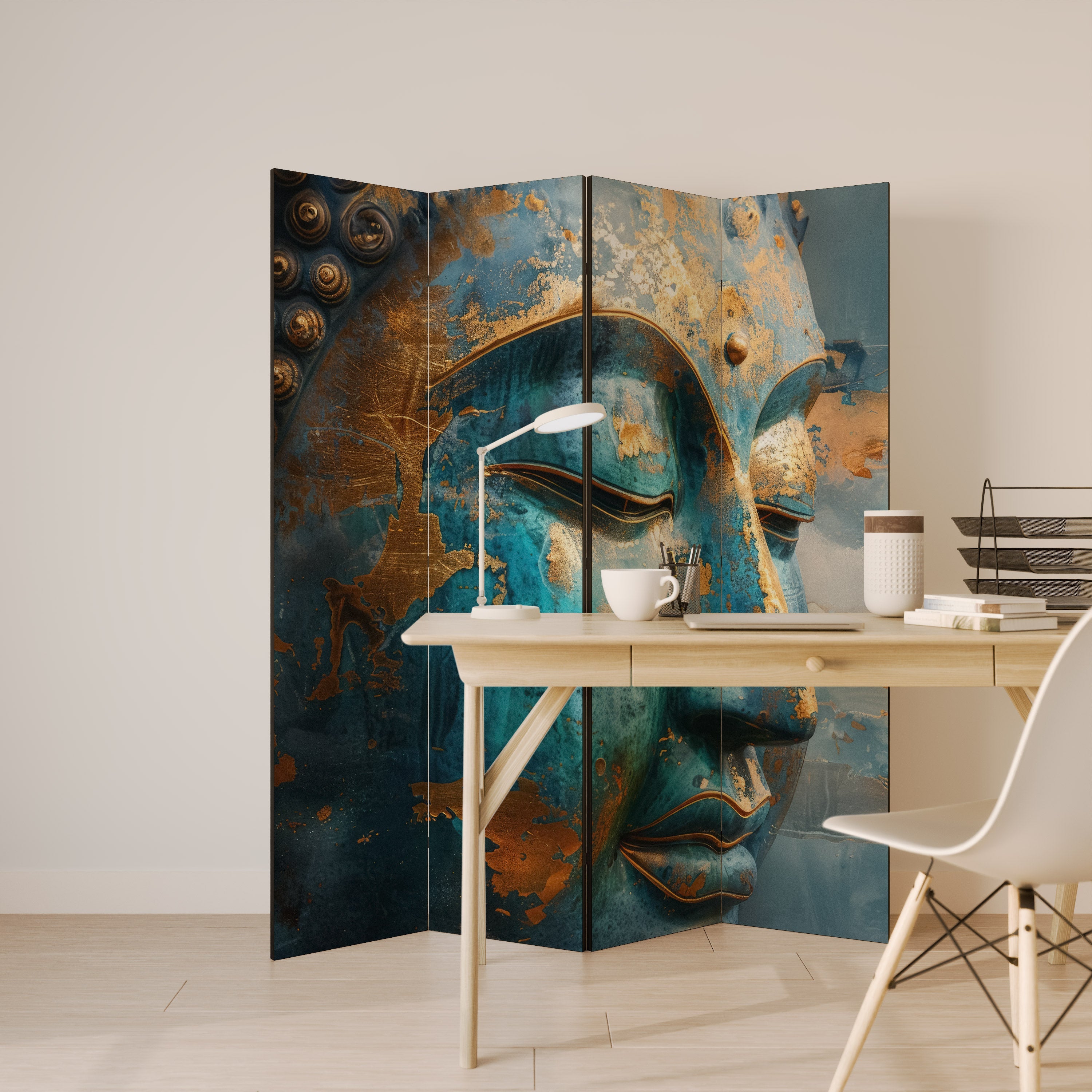 ENIGMATIC STILLNESS Biombo Decorativo de 4 Painéis