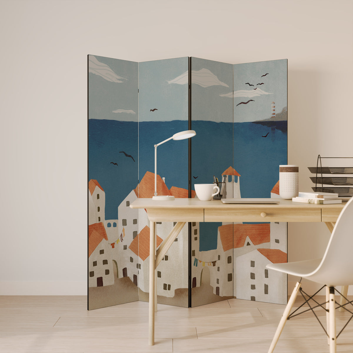 COASTLAND VILLAGE 4-Panel Room Divider