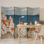 COASTLAND VILLAGE Biombo Decorativo de 6 Painéis