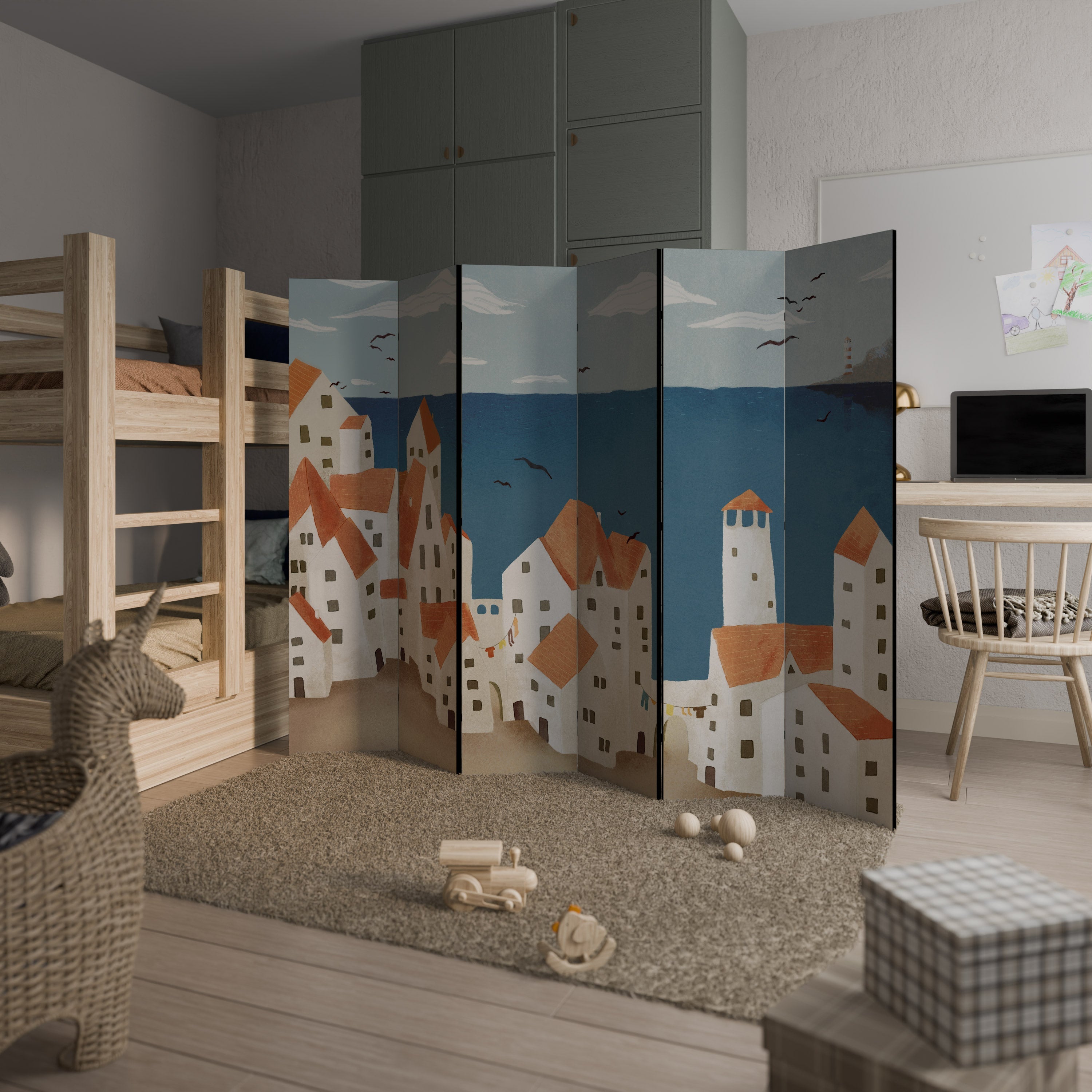 COASTLAND VILLAGE Decorative 6-Panel Room Divider