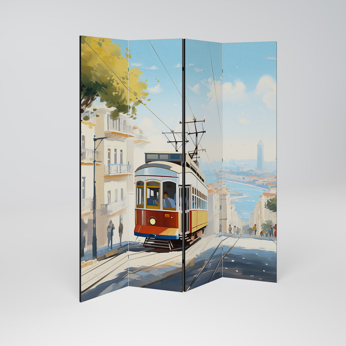 TRAMWAY DREAMSCAPE Biombo de 4 Painéis