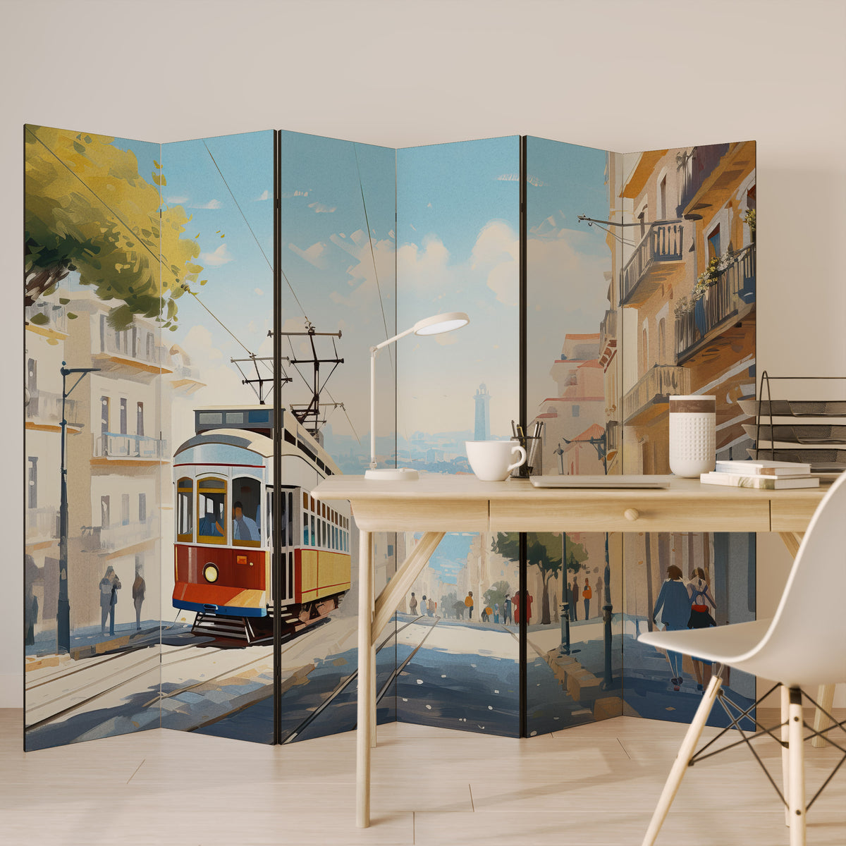 TRAMWAY DREAMSCAPE Biombo de 6 Painéis