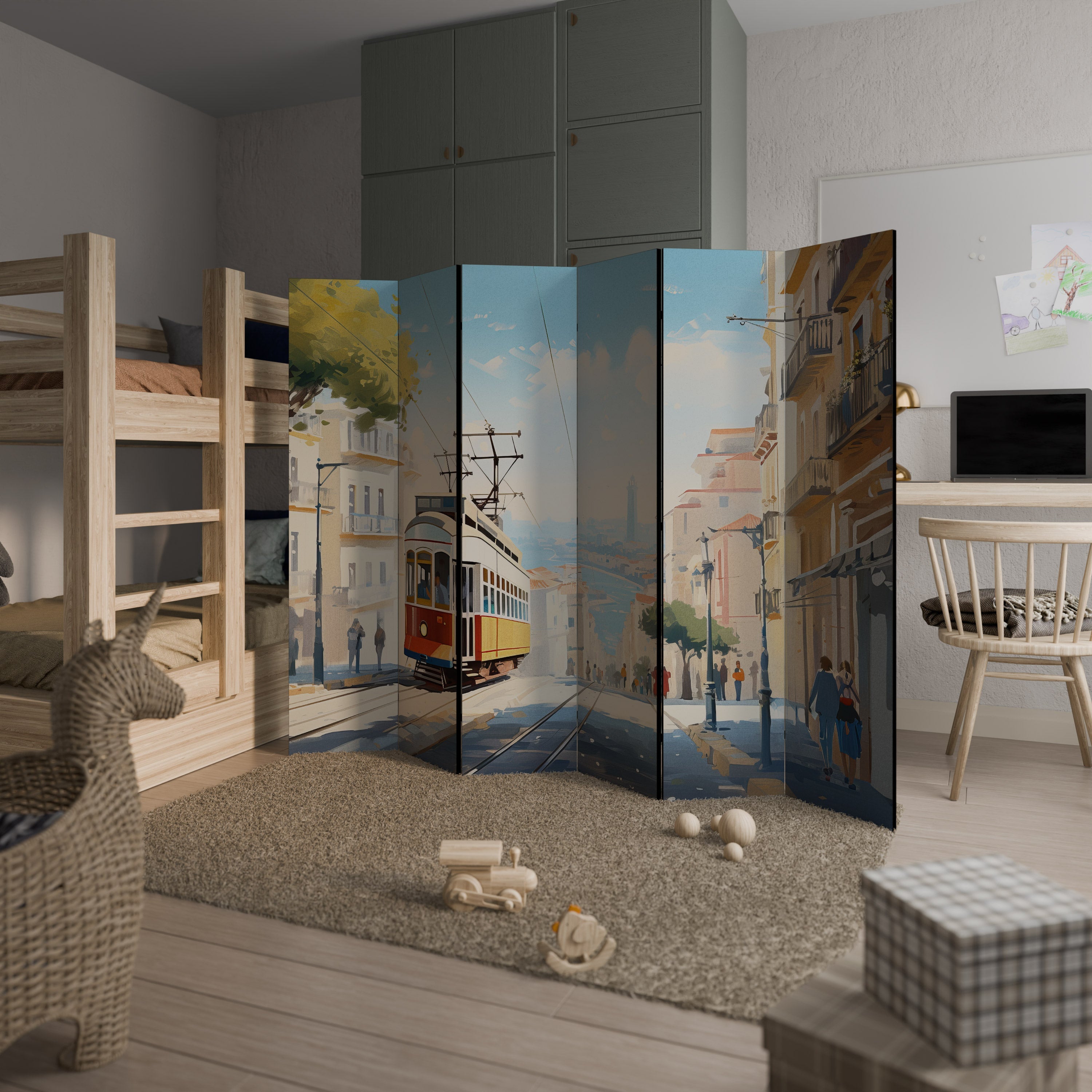 TRAMWAY DREAMSCAPE Decorative 6-Panel Room Divider