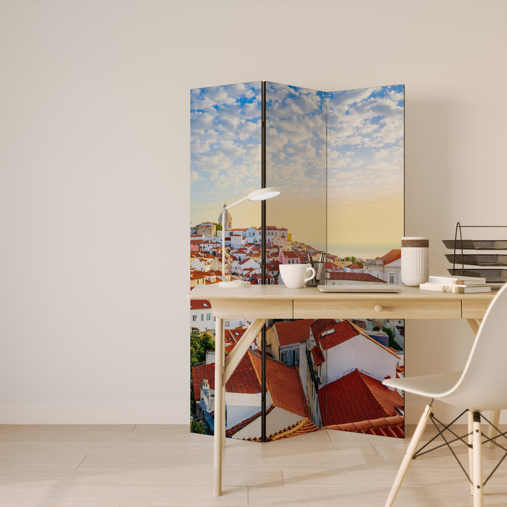 ROOFTOP RADIANCE Biombo Decorativo de 3 Painéis