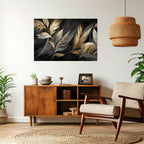 MYSTIC GOLD LEAVES Peel and Stick Horizontal Poster