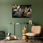 MYSTIC GOLD LEAVES Peel and Stick Horizontal Poster