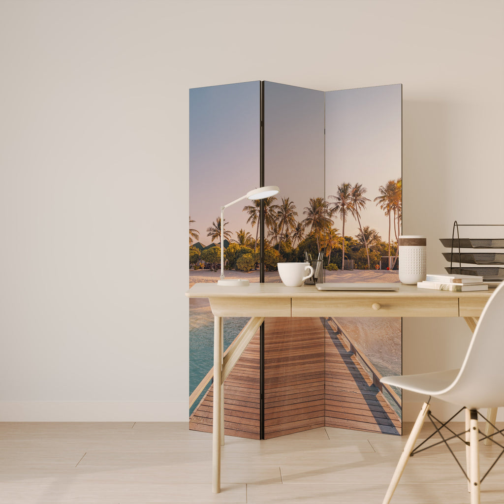 SUNSET SANDSCAPE JOURNEY Decorative 3-Panel Room Divider