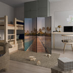 SUNSET SANDSCAPE JOURNEY Biombo Decorativo de 4 Painéis