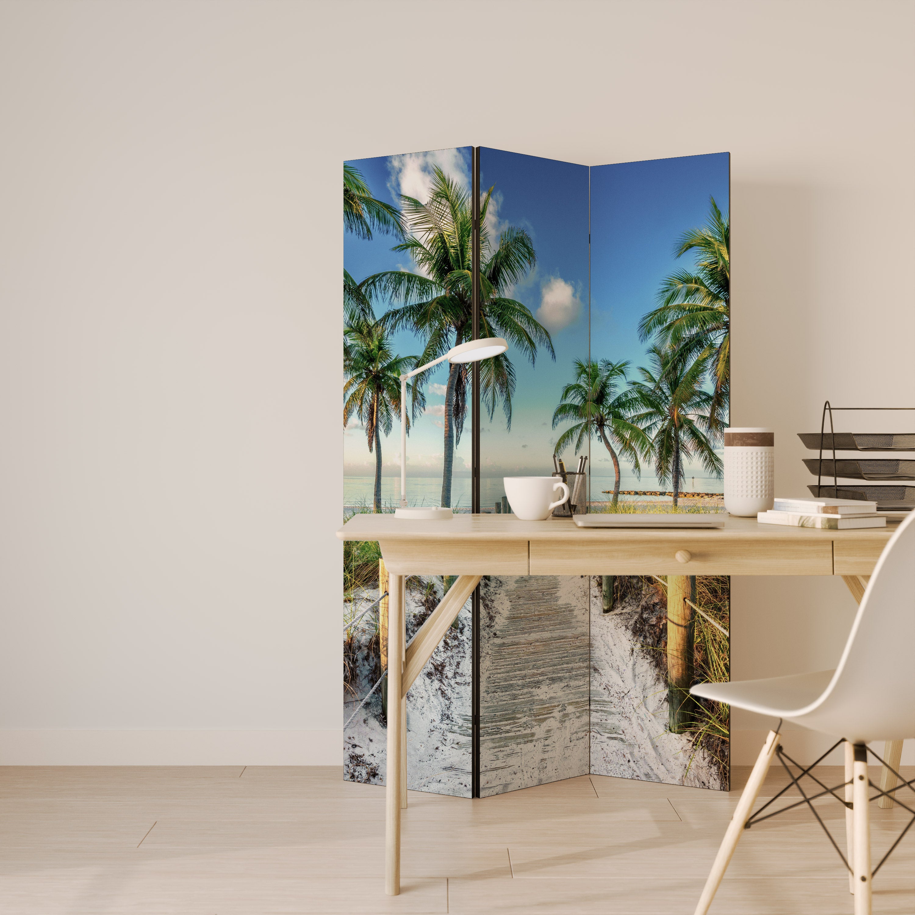BREEZY COASTAL RETREAT Biombo de 3 Painéis