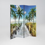 BREEZY COASTAL RETREAT Decorative 4-Panel Room Divider