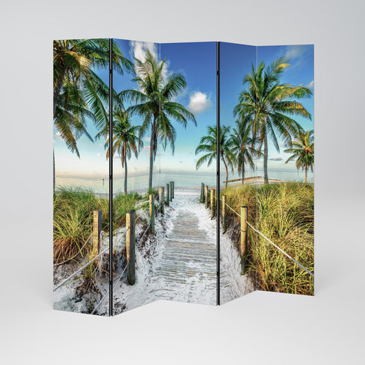 BREEZY COASTAL RETREAT Biombo de 5 Painéis