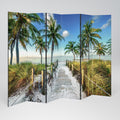 BREEZY COASTAL RETREAT Biombo Decorativo de 6 Painéis