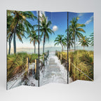 BREEZY COASTAL RETREAT Biombo Decorativo de 6 Painéis