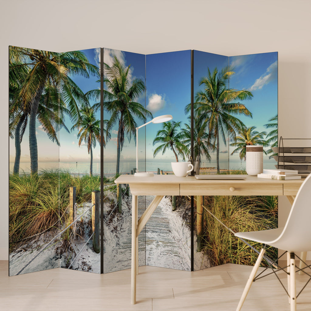 BREEZY COASTAL RETREAT Biombo Decorativo de 6 Painéis
