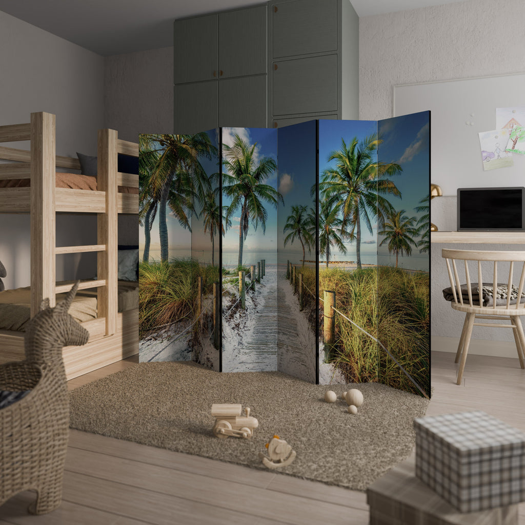 BREEZY COASTAL RETREAT Biombo Decorativo de 6 Painéis