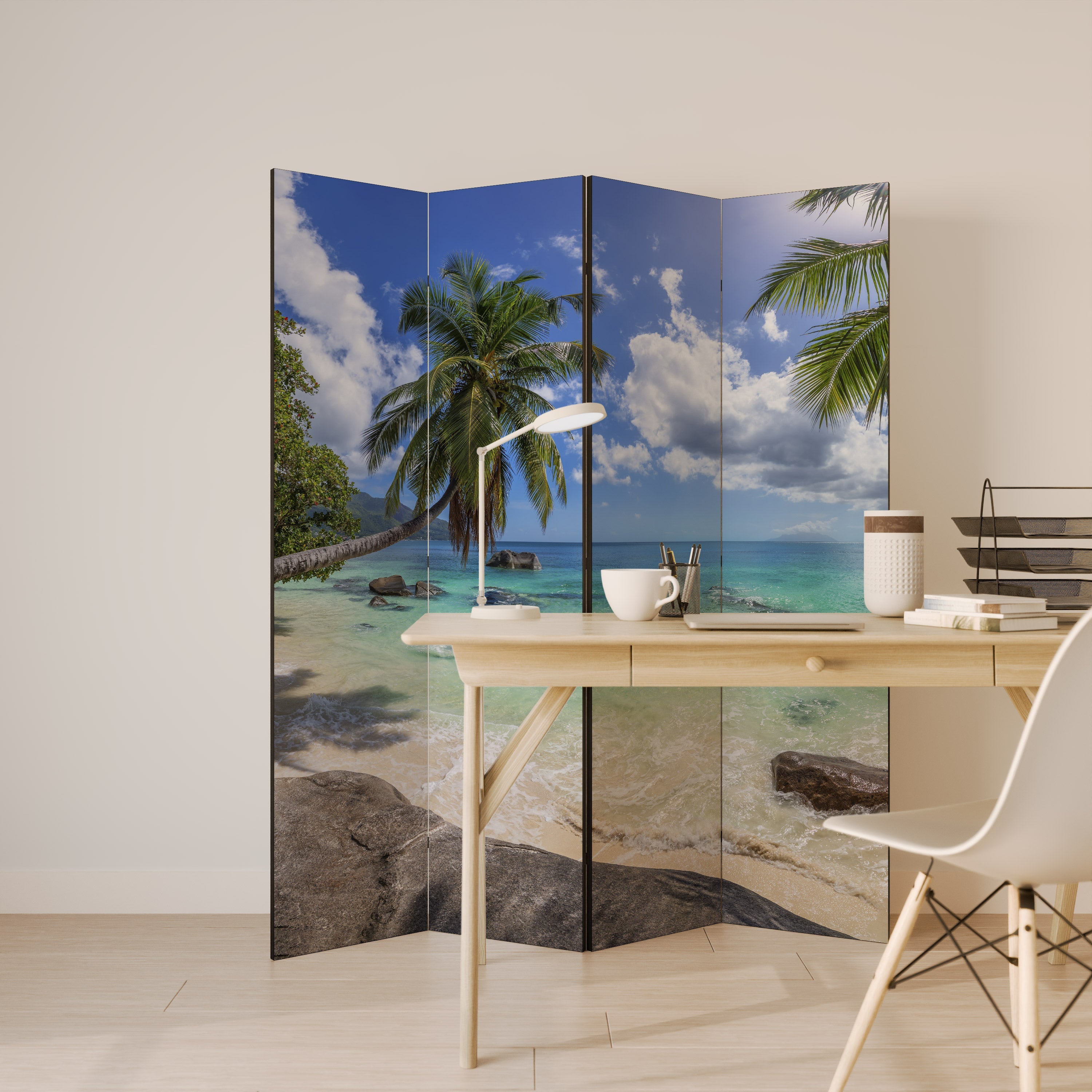 OASIS OF CALM Biombo Decorativo de 4 Painéis