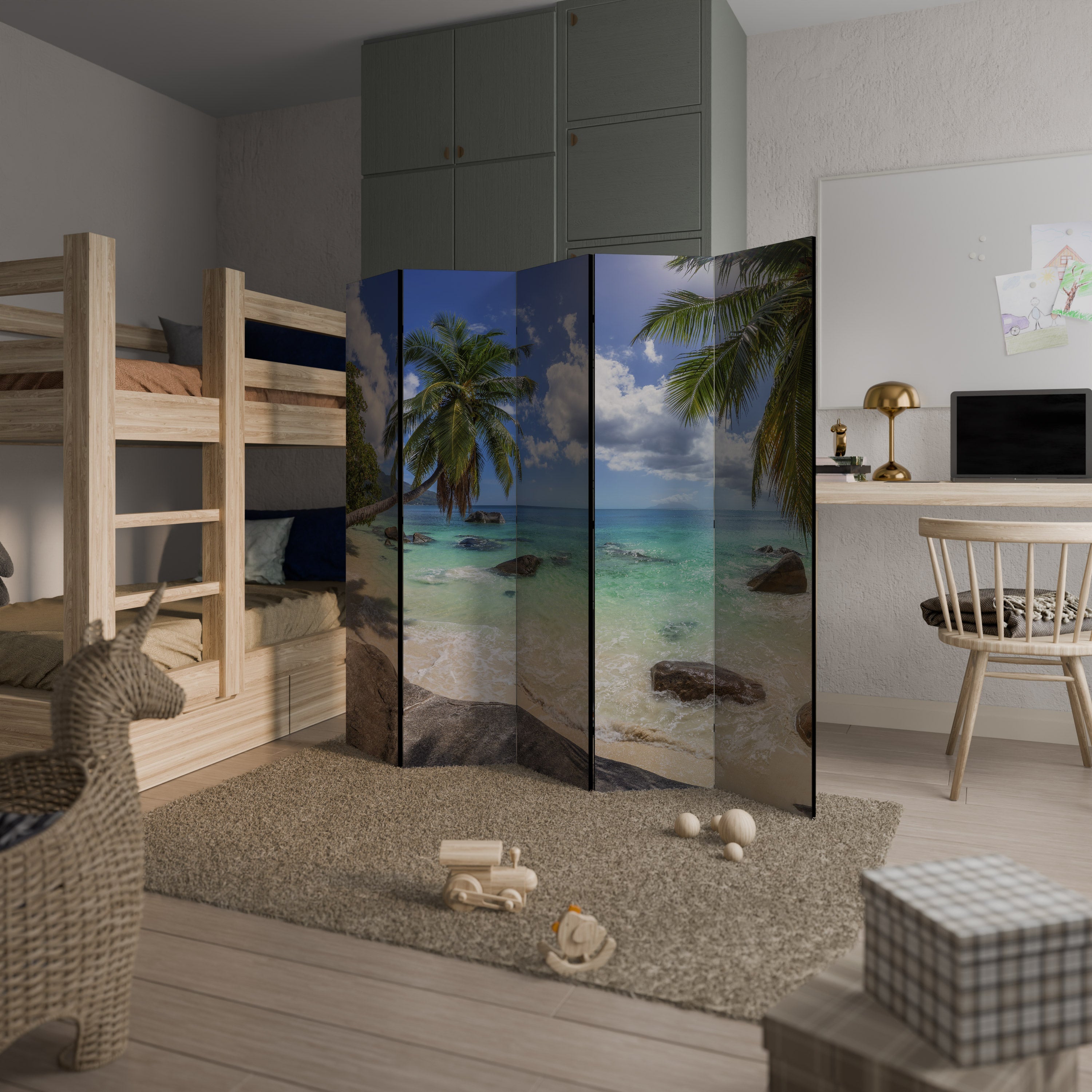 OASIS OF CALM Decorative 5-Panel Room Divider